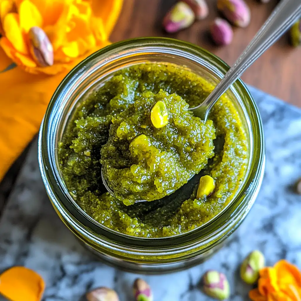 Homemade how to make pistachio paste in a glass jar