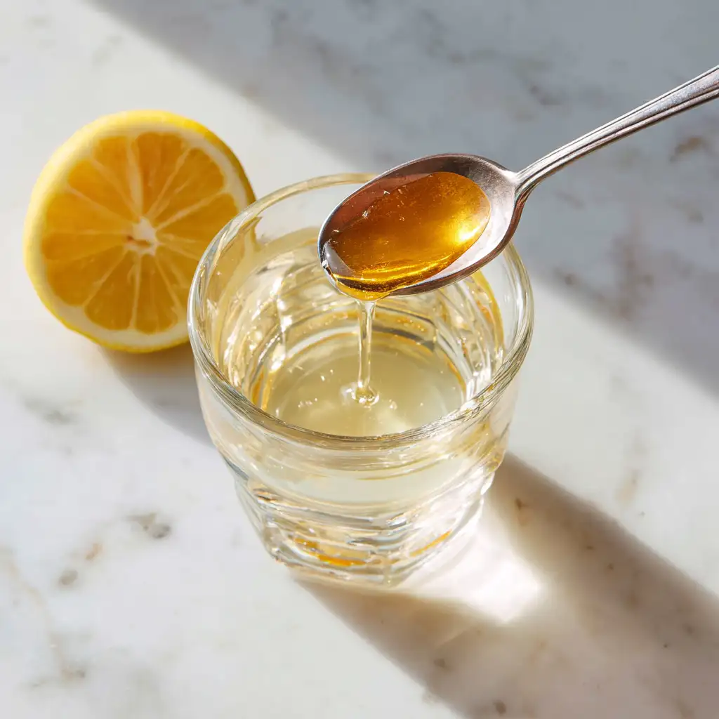 pouring apple cider vinegar into water glass