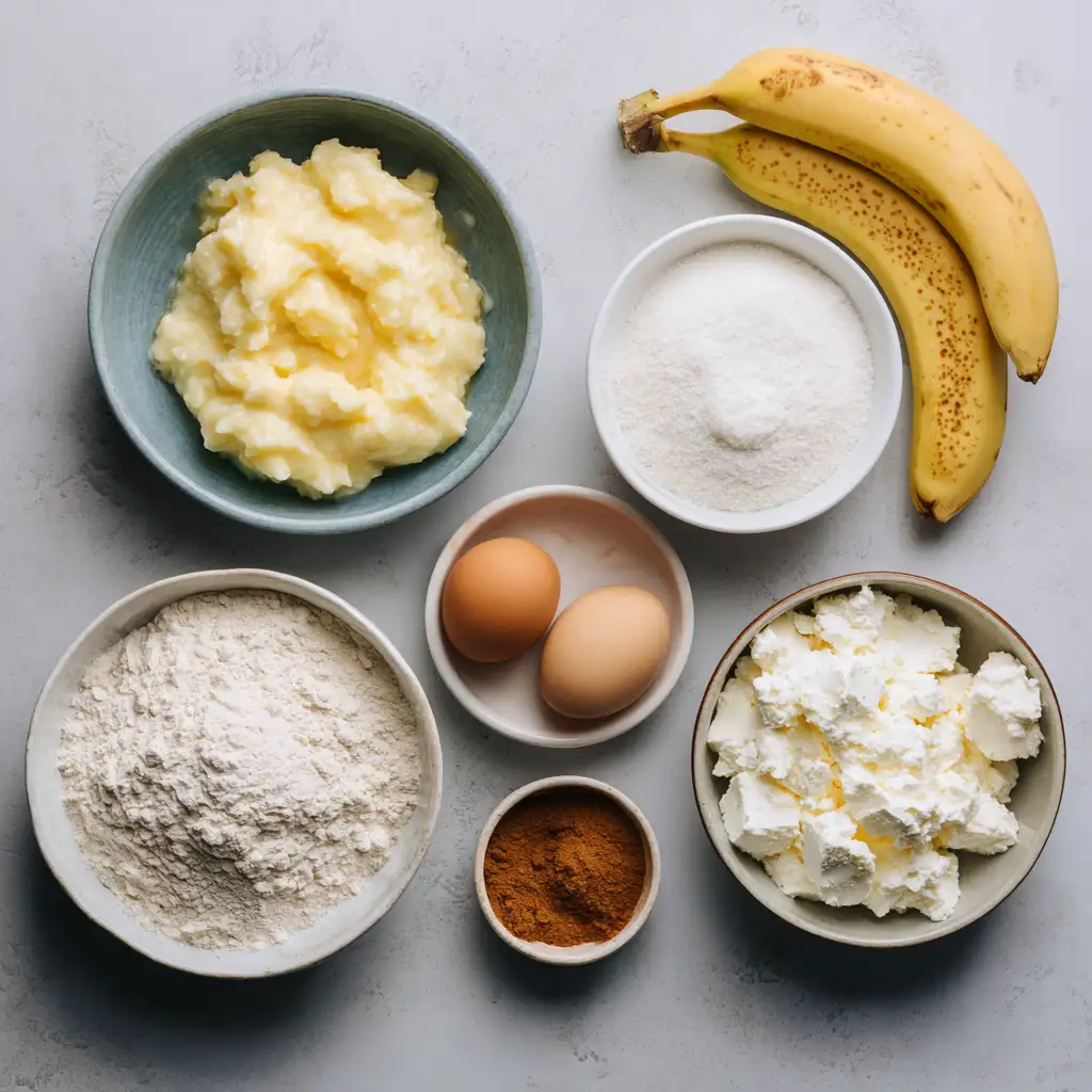 Ingredients for Cottage Cheese Banana Bread