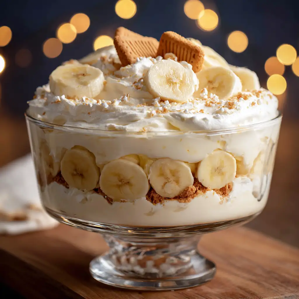 cottage cheese banana pudding dessert in bowl