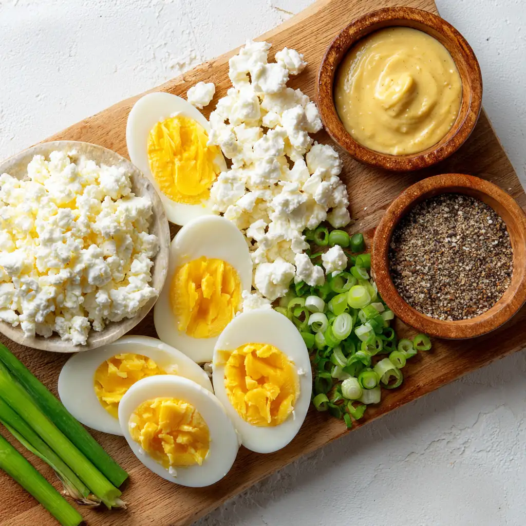 Ingredients for cottage cheese egg salad