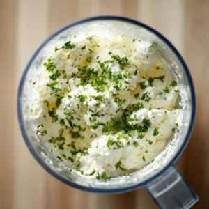 Blending cottage cheese ranch dip in blender
