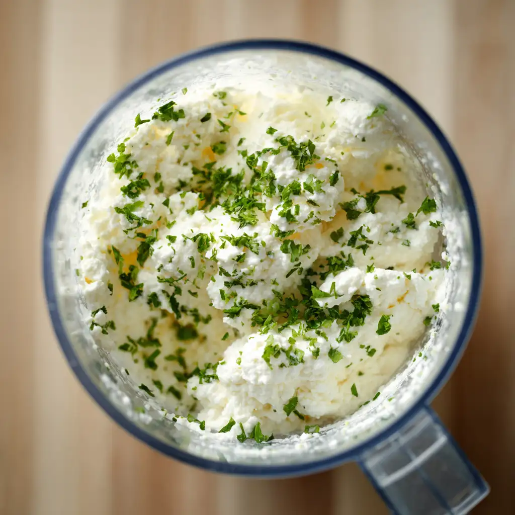 Blending cottage cheese ranch dip in blender