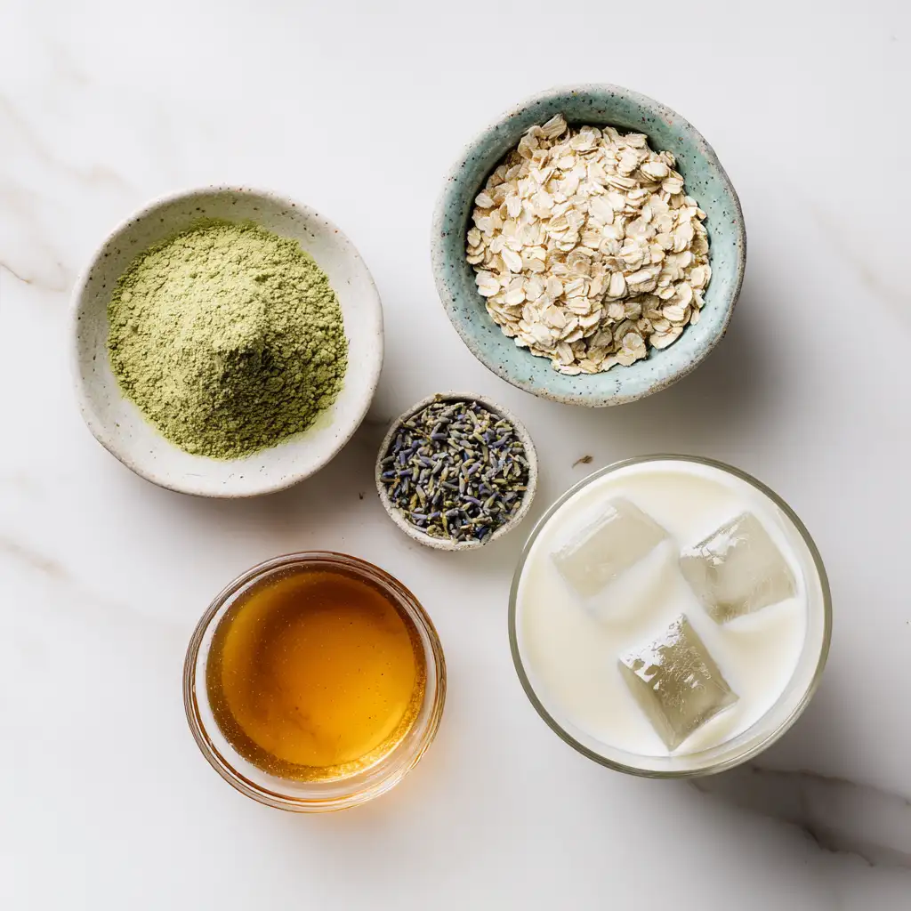 Iced matcha lavender latte ingredients