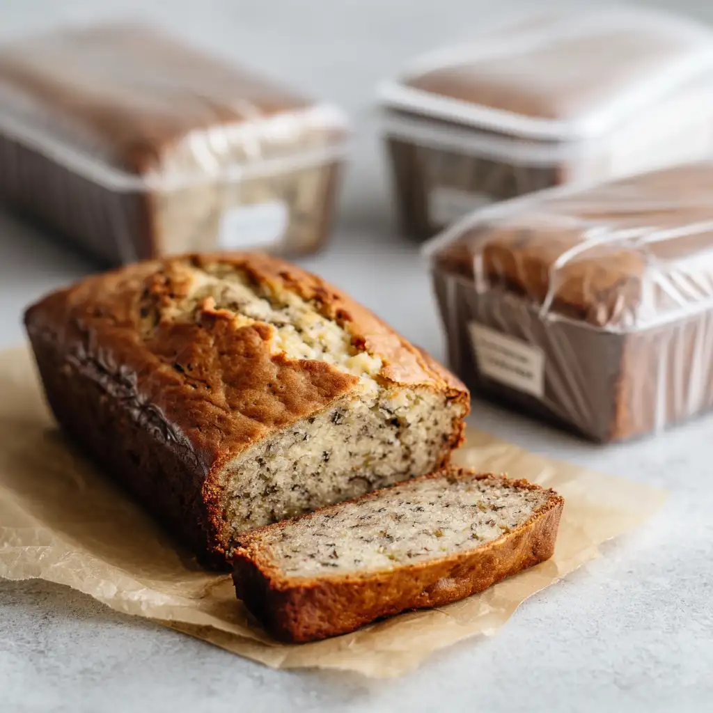 Cottage Cheese Banana Bread slices ready for storage