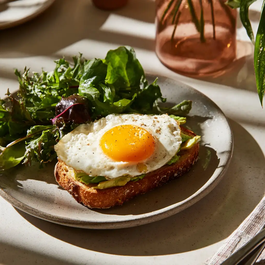 Vegan fried egg brunch plate