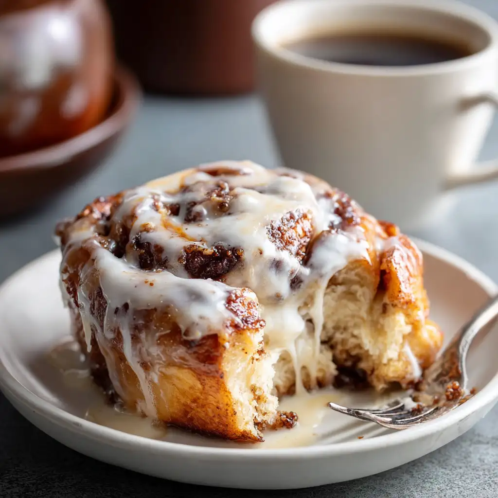 dairy free cinnamon roll on plate