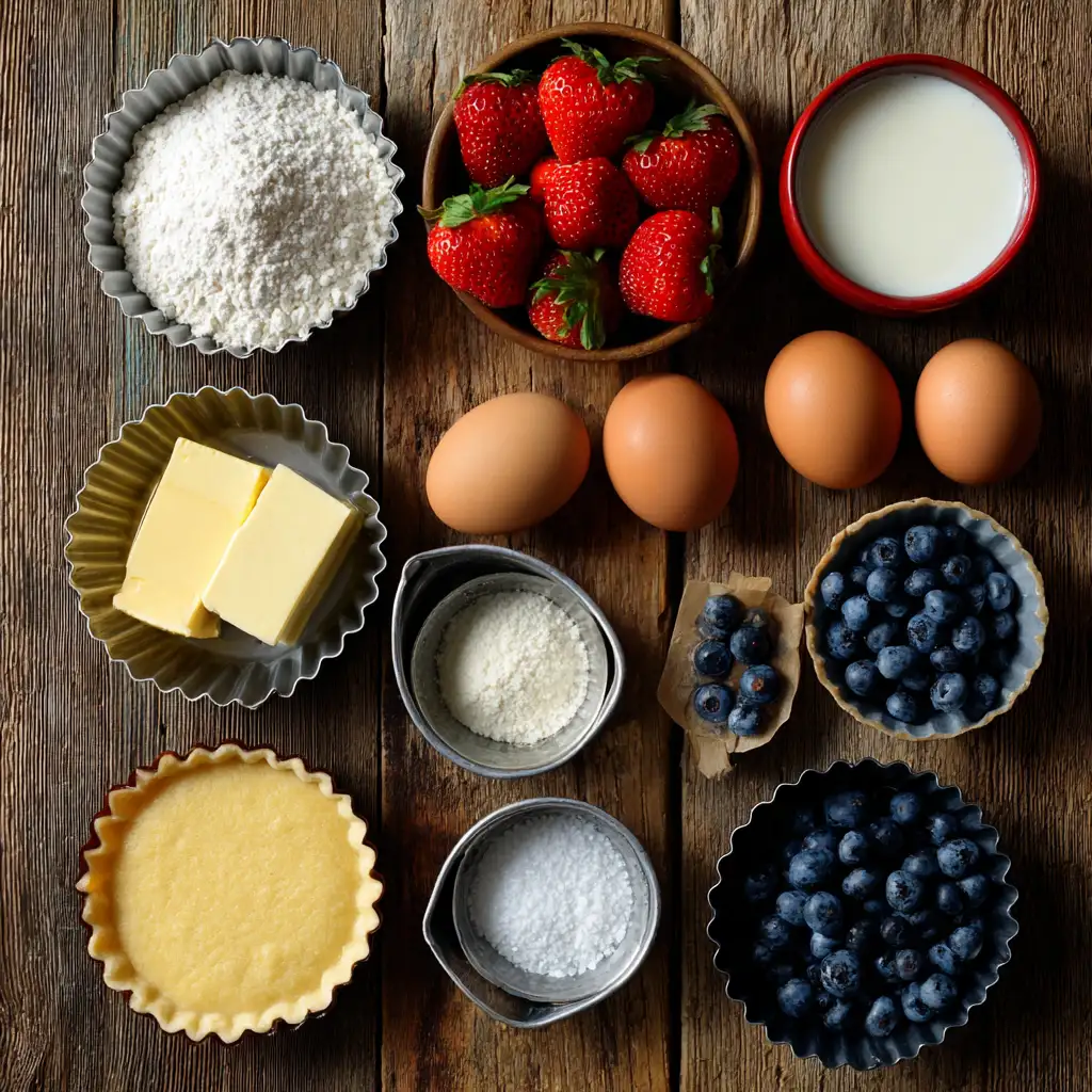 Ingredients for making mini fruit tart