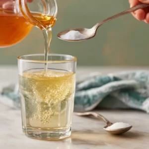 mixing apple cider vinegar and baking soda