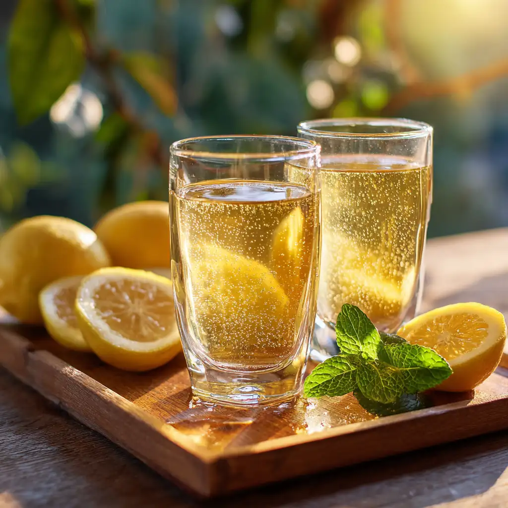 served apple cider vinegar and baking soda drink