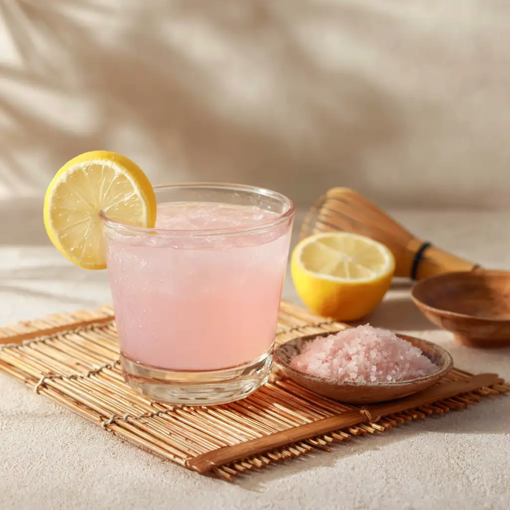Served Japanese pink salt recipe with lemon