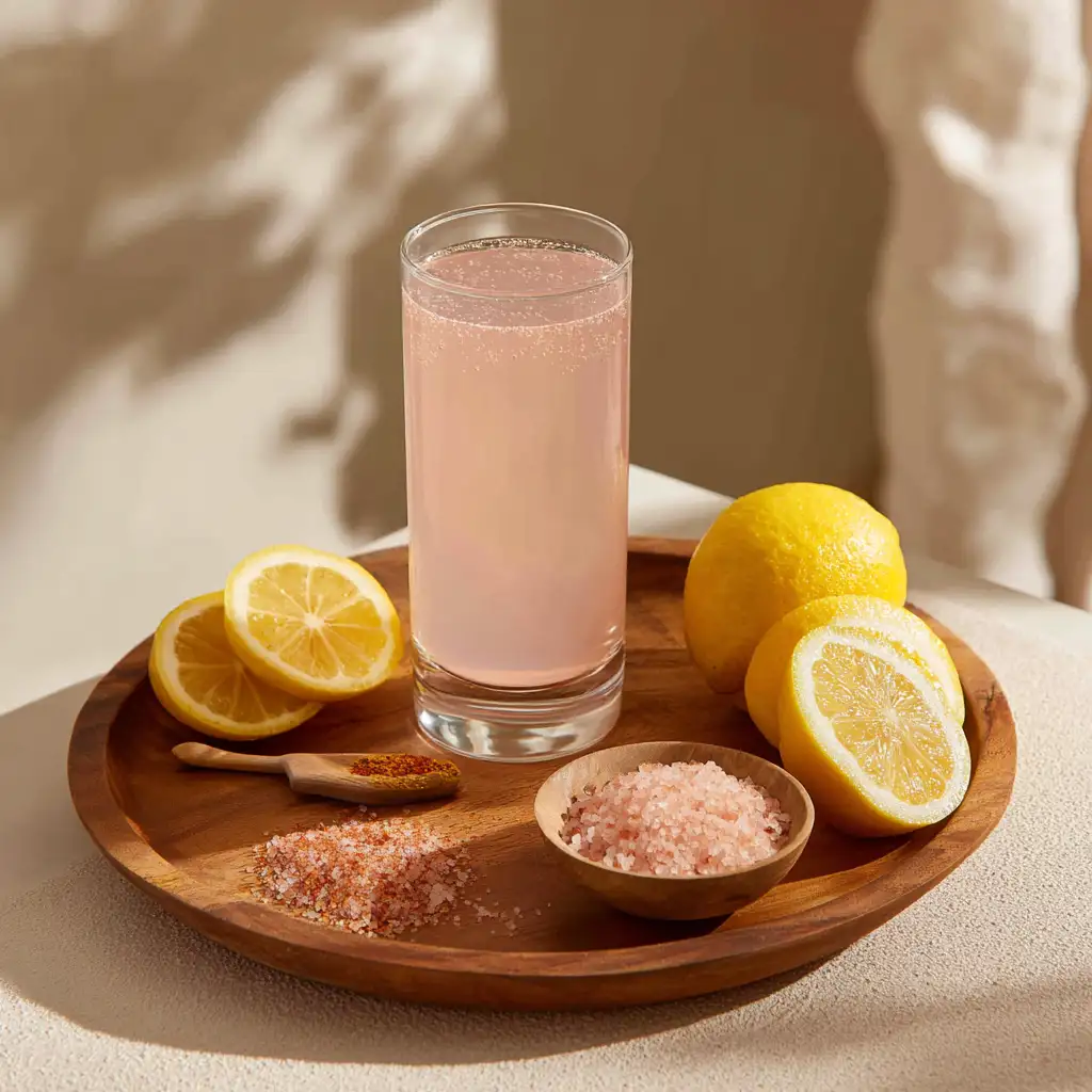 Served pink salt weight loss drink