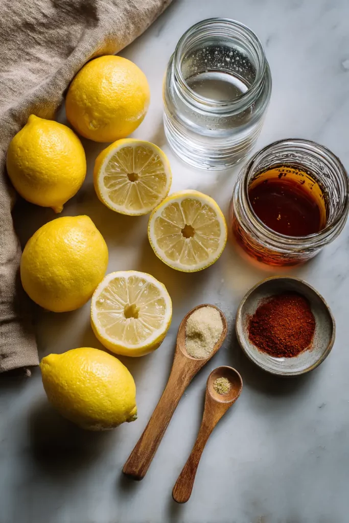 Ingredients for lemon cayenne pepper cleanse recipe