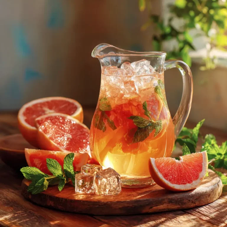 Grapefruit Mint Cleanse Juice served with ice