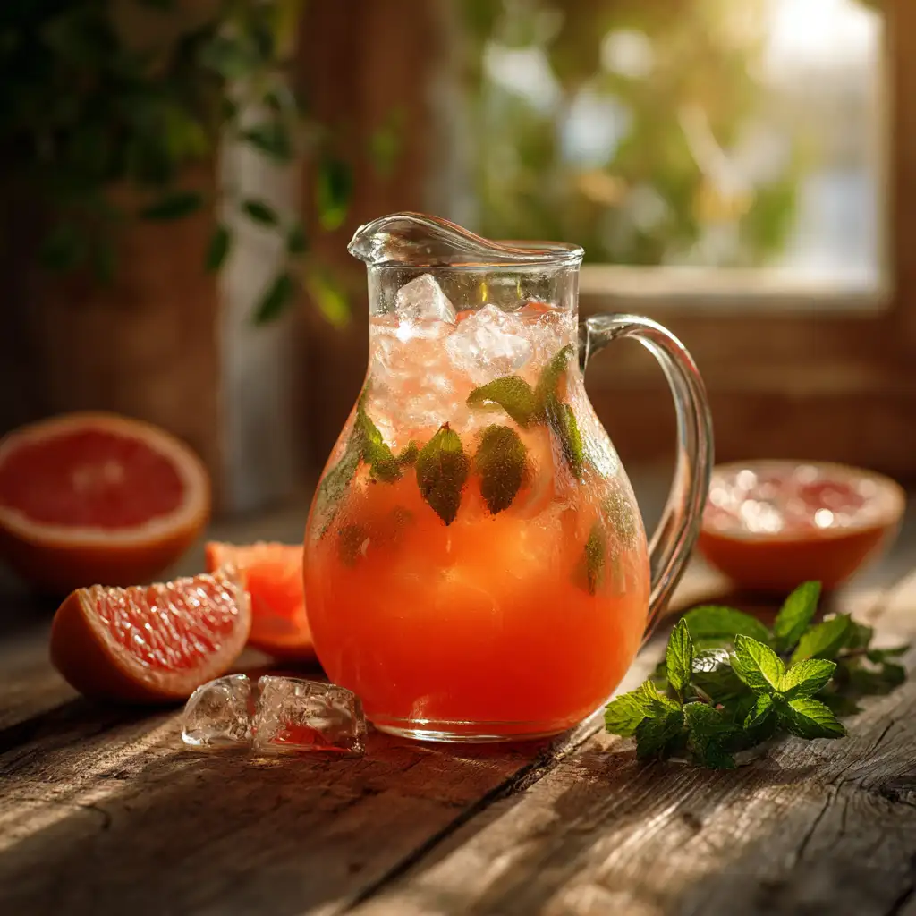 Grapefruit Mint Cleanse Juice served with ice